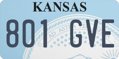 KS license plate 801GVE