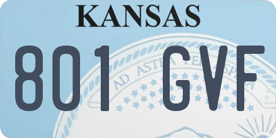 KS license plate 801GVF