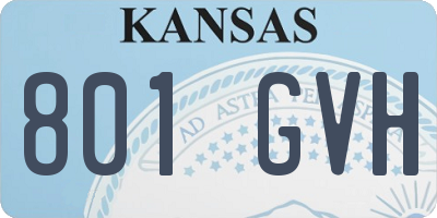 KS license plate 801GVH