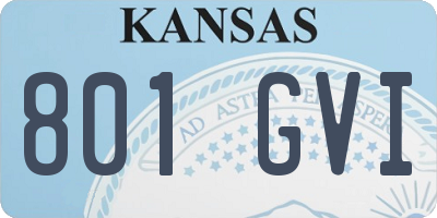 KS license plate 801GVI