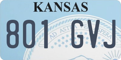 KS license plate 801GVJ