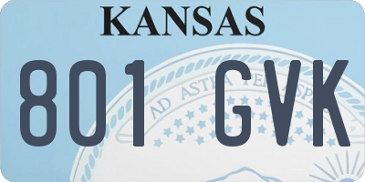 KS license plate 801GVK
