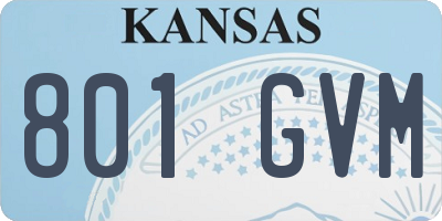 KS license plate 801GVM