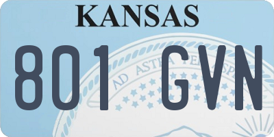 KS license plate 801GVN