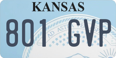 KS license plate 801GVP
