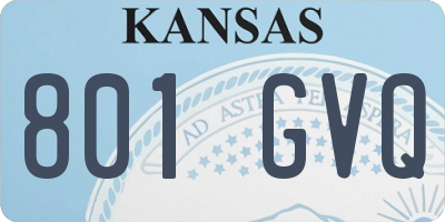 KS license plate 801GVQ