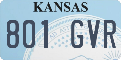 KS license plate 801GVR