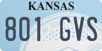 KS license plate 801GVS