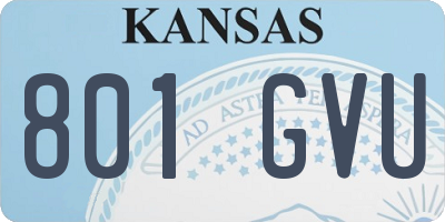 KS license plate 801GVU