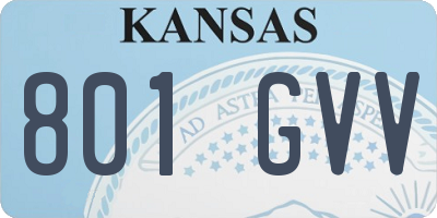 KS license plate 801GVV
