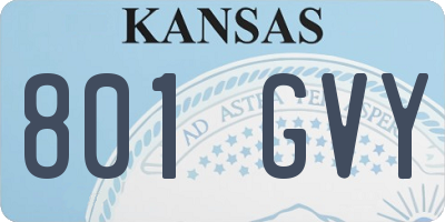 KS license plate 801GVY