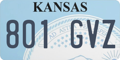 KS license plate 801GVZ