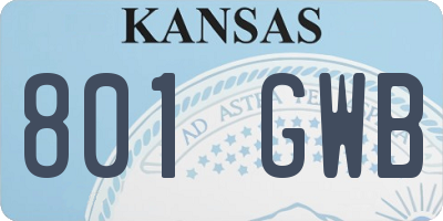 KS license plate 801GWB