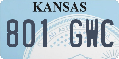 KS license plate 801GWC