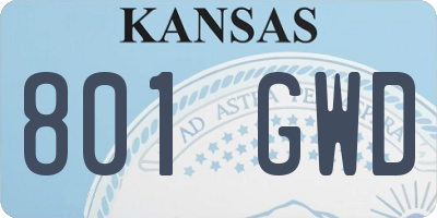 KS license plate 801GWD