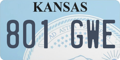 KS license plate 801GWE