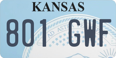 KS license plate 801GWF