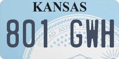 KS license plate 801GWH