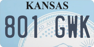 KS license plate 801GWK