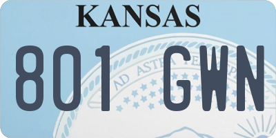KS license plate 801GWN