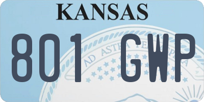 KS license plate 801GWP