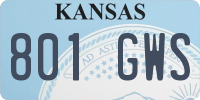 KS license plate 801GWS