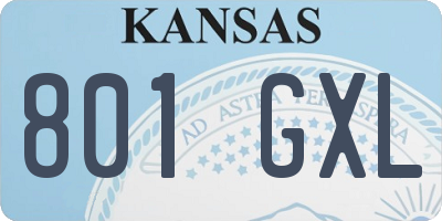 KS license plate 801GXL