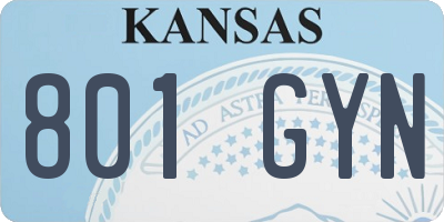 KS license plate 801GYN