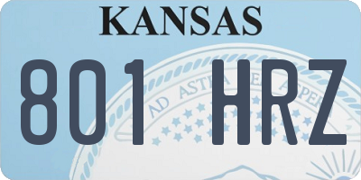 KS license plate 801HRZ