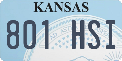 KS license plate 801HSI