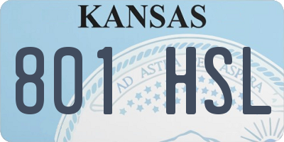 KS license plate 801HSL