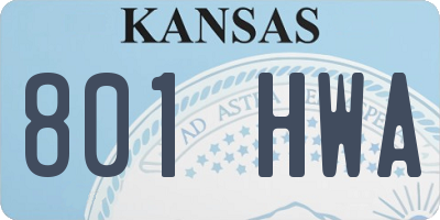 KS license plate 801HWA