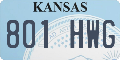 KS license plate 801HWG