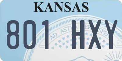 KS license plate 801HXY