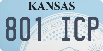 KS license plate 801ICP