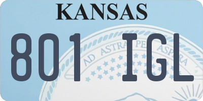 KS license plate 801IGL