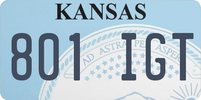 KS license plate 801IGT