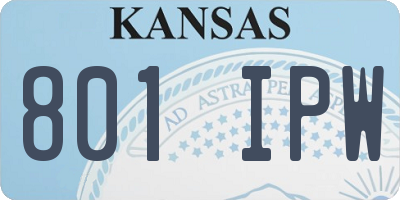 KS license plate 801IPW