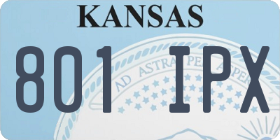 KS license plate 801IPX