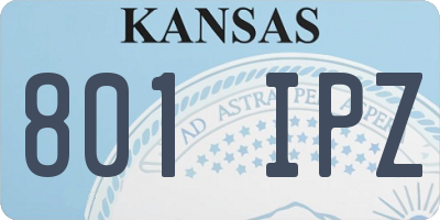 KS license plate 801IPZ