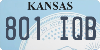 KS license plate 801IQB