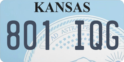 KS license plate 801IQG