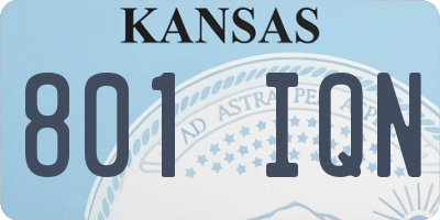 KS license plate 801IQN