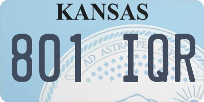 KS license plate 801IQR