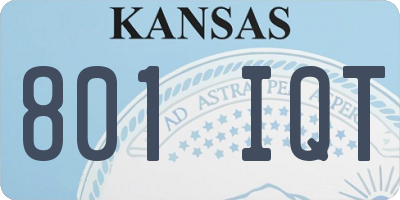 KS license plate 801IQT