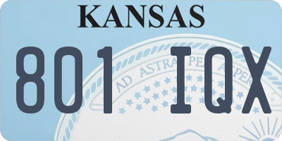 KS license plate 801IQX