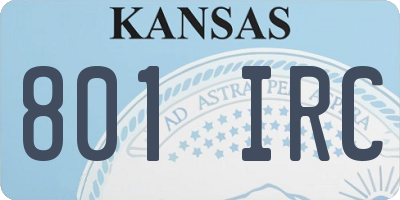 KS license plate 801IRC