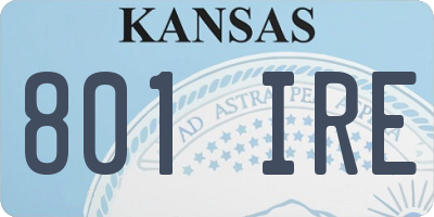 KS license plate 801IRE