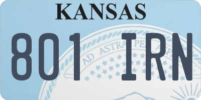 KS license plate 801IRN