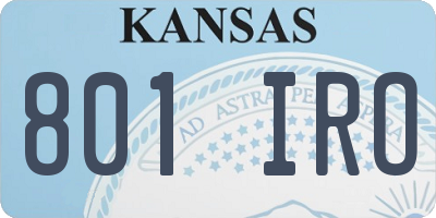 KS license plate 801IRO